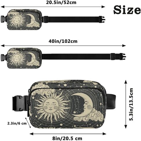 CBBYY Goth Skull Bat Moon Fanny Pack للنساء والرجال، حقيبة خصر كروسبودي قابلة للتعديل حقيبة حزام خصر كاجوال للسفر والجري والتمارين وركوب الدراجات in Saudi Arabia