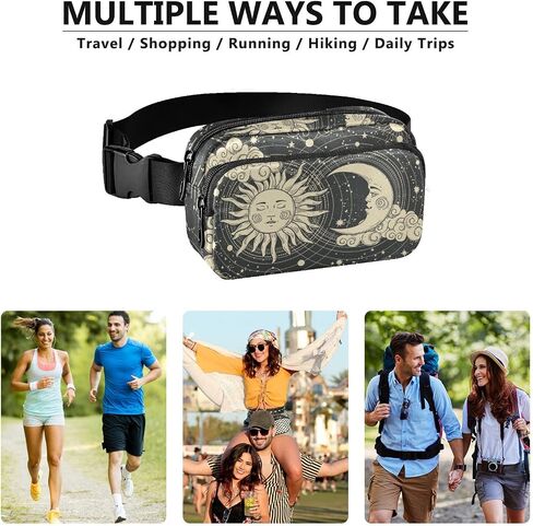 CBBYY Goth Skull Bat Moon Fanny Pack للنساء والرجال، حقيبة خصر كروسبودي قابلة للتعديل حقيبة حزام خصر كاجوال للسفر والجري والتمارين وركوب الدراجات in Saudi Arabia