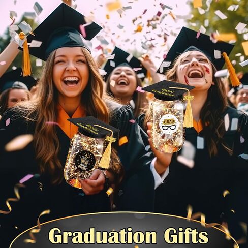 12 Sets Class of 2025 Graduation Table Decor Set with LED Light up Graduation Plastic Round Jars Table Centerpieces Felt Grad Hats and Stickers for High School and College Party Supplies(Purple) in Saudi Arabia