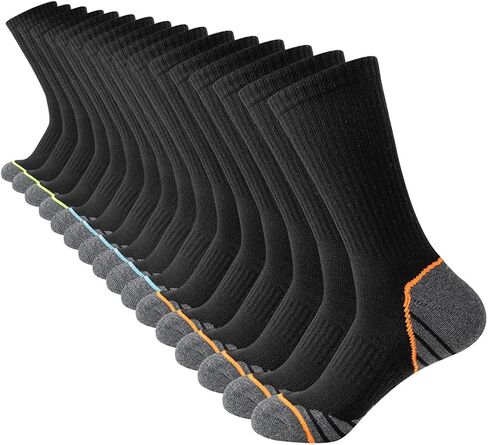 JOYNÉE 8 Pairs Mens Athletic Cushioned Crew Socks Moisture-Wicking Work Sport Socks for Running Basketball,Sock Size:10-13 in Kuwait