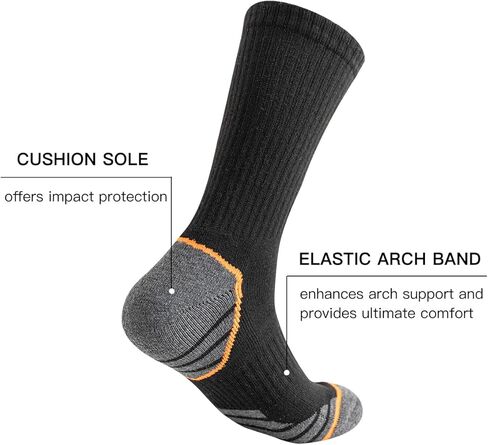 JOYNÉE 8 Pairs Mens Athletic Cushioned Crew Socks Moisture-Wicking Work Sport Socks for Running Basketball,Sock Size:10-13 in Kuwait