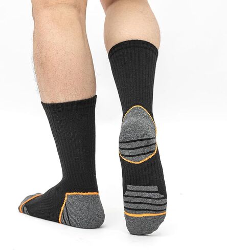 JOYNÉE 8 Pairs Mens Athletic Cushioned Crew Socks Moisture-Wicking Work Sport Socks for Running Basketball,Sock Size:10-13 in Kuwait