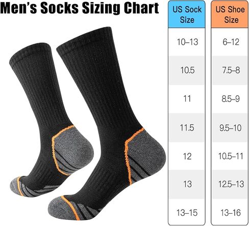 JOYNÉE 8 Pairs Mens Athletic Cushioned Crew Socks Moisture-Wicking Work Sport Socks for Running Basketball,Sock Size:10-13 in Kuwait