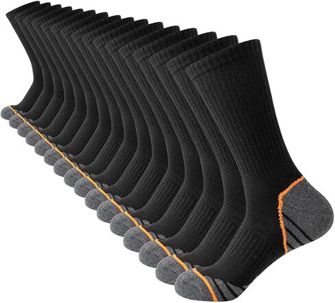 JOYNÉE 8 Pairs Mens Athletic Cushioned Crew Socks Moisture-Wicking Work Sport Socks for Running Basketball,Sock Size:10-13 in Saudi Arabia