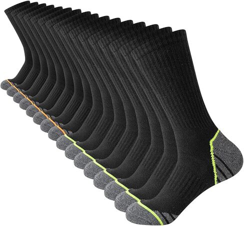 JOYNÉE 8 Pairs Mens Athletic Cushioned Crew Socks Moisture-Wicking Work Sport Socks for Running Basketball,Sock Size:10-13 in Saudi Arabia
