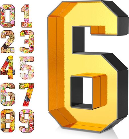 Paready 13.78'' Fillable Cardboard Number 40 for Charcuterie, Gold Black Number 40 Tray, Food Fillable Number 40 Box Flower Candy Cupcakes Container for 40th Anniversary Birthday Party Decoration in Kuwait