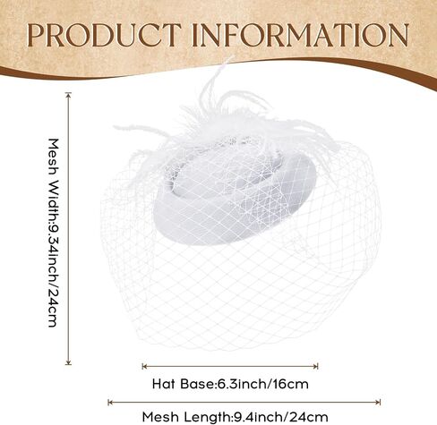 قبعة fascinator الحجاب ريشة شاي شاي حفلة الزفاف الزفاف الحجاب القبعة القبعة بوكس ​​ديربي القبعات للنساء in Kuwait