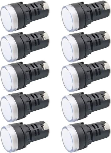 Indicator Light AC/DC 110V 20mA LED Flush Panel Mount White 10 Pcs in Saudi Arabia