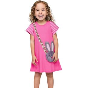 Hileelang Toddler Girl Sleeve Easter Dress Dress Cotton Disual Jersey Shirt Playwear Choverique Dress