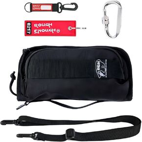 Rough Enough RFID Passport Holder Wallet Case for Travel Family with Card holder Crossbody Shoulder Strap Neck Portable Waterproof Black Cordura