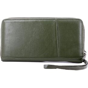 Zip-Around Passport Wallet Executive Boarding Pass Holder (Basil)