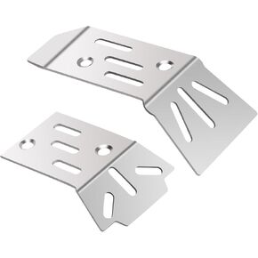 Stainless Steel Front & Rear Skid Plate Bottom Chassis Armor Cover Upgrade Parts for 1/18 Arrma Granite Grom Typhon Grom Mega 380
