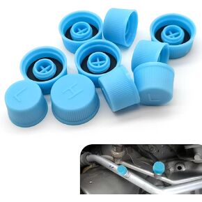 10 PCS Car Air Conditioner Dust Valve Caps, AC Dustproof Valve Cover, R134a Ac High & Low Pressure Port Caps, A/C System Valve Core Accessories, Universal for Most Cars (Blue)