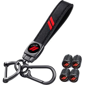 4pcs Car Tyre Valve Caps و Carke -keychain Combo ، Care Carke -key -keyyring مع مجموعة صمام الإطارات المصنوعة من الألومنيوم المختلط