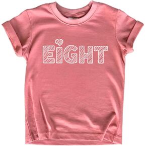8th Birthday Shirt Girls 8 Years Old Eight Outfit Eighth Tshirt Gift Girls top 8 Heart tee