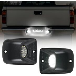 أضواء لوحة ترخيص Nilight متوافقة مع 2005 2006 2007 2008 2009 2010 2012 2013 2014 2015 Toyota Tacoma 2000-2013 Tundra Black Housing 6000K White 2PCS Pack