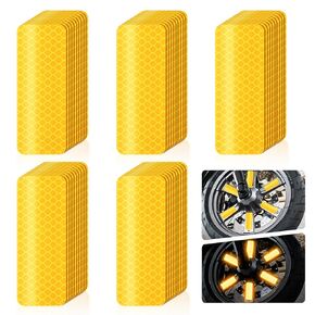 50 PCS Reflective Stickers, Warning Safety Reflective Sticker, Bike Stickers, Mailbox Reflectors, Reflective Stickers for Clothing, Reflective Helmet Stickers (Orange)