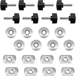 8 Pack Universal Hard Top Bolts for Jeep Wrangler - Hard Top Quick Removal Fastener Thumb Screw and Nut Kit Compatible with 1995-2017 JK YJ TJ JKU Sports Sahara Freedom Rubicon X & Unlimited