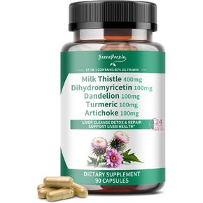 Liver Cleanse Detox & Repair - Strength Milk Thistle 30X Extract - Standardized and Concentrated 80% Silymarin w/Vitamin,95% curcuminoids & 17+Liver Health Nutrients to Revive & Thrive