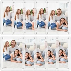 10 Packs Acrylic Fridge Magnetic Frame,Double Sided Mini Picture Frames,Clear Photo Magnet Frames for Refrigerator,Acrylic Fridge Photo Frame for Polaroid,Instax Fujifilm,2.36 x 3.54 Inch