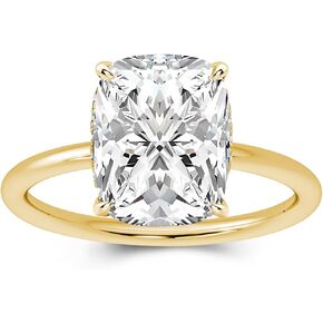 3.5CT وسادة ممدود قطع خاتم الخطوبة مويسانيت ، وضوح أصلي اللون VVS1 ، 925 Sterling Silver Solitaire Promise For Wedding ، Daily ، Travel ، Party
