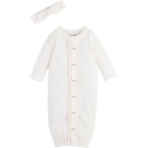 Mud Pie Children's Rosette Polka Dot Gown; 0-3M