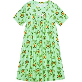 Funnycokid Girls Pajamas Size 8-10 Nightgowns Pjs Granny Moomoo Nightdress Kids Green Avocado 9-10 Years