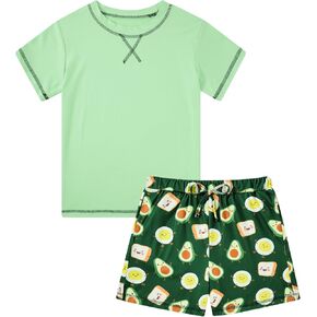 Vieille Girls Pajama Sets Short Sleeve Two Pieces Pjs Set Cute Sleepwear Loungewear for Kids 7-14 Years