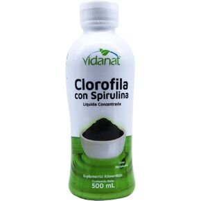 Vidanat Liquid Chlorophyll with Spirulina – Mint Flavor – 500ml (16.9 fl oz) – 100 Servings – Natural Detox & Cleanse, Immunity Support & Energy Booster