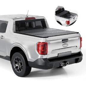 FRP Hard Tri-fold Tonneau Cover Fold Truck Bed Covers Compatible with 2022-2025 Ford Maverick 4' 6" Bed (54.4")