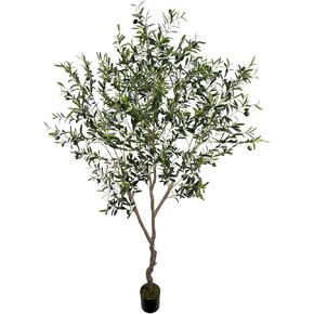 Artificial Tree Faux Olive Tree 8ft(92in,3200leaves) Tall Fake Olive Plant in Pot Fake Silk Tree Faux Plants Indoor