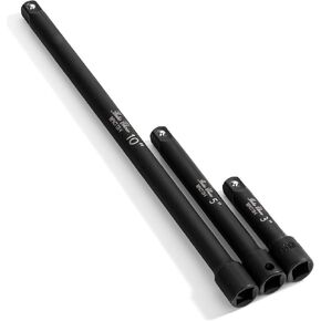 Bates- Impact Extension Bar Set, 3/8" Drive, 3 pcs, 3", 5", 10", 3/8 Impact Extension Set, 3/8 Ratchet Extension Bar, 3/8 Extension Set, 3/8 Socket Extension Bar, Socket Extension Set