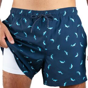 Kanu Surf Men's Adventure Swim Trunks with Compression Liner 5-inch Inseam Quick Dry Stretch Bathing Suit