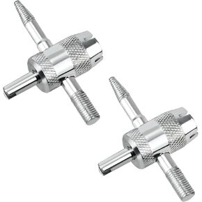 2pcs 4-Way Valve Core Tools, 4-in-1 Tire Valve Tool Valve Stem Core Remover Tire Valve Stem Puller Valve Stem Removal Tool for Bicycle Bike Automobile Car