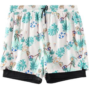 Men's 5" Swim Trunks Quick-Dry Anti Exposure Board Shorts Double Layer with Vibrant Prints for Surfing Gym Swimming