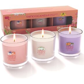 TRINIDa Candles for Women, 3 Scented Candles for Home Scented, 6.3Oz Pink Candle Set, Peach, Jasmine & Vanilla Scented Soy Candle Gifts for Women (+5 Series Options)