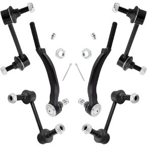 6pcs Front & Rear Sway Bar Outer Tie Rod End for Chevrolet SSR Trailblazer, for GMC Envoy, for Isuzu Ascender, for Buick Rainier 2004-2007 for Saab 9-7x, ES3675 ES3676 K6667 K6668 K80824 K80825
