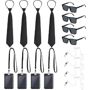 16 Pieces Agent Costume Accessories Secret Service Costume Set for Halloween Cosplay