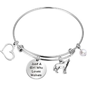 Faadbuk Funny Wolfes Bracelet Lover Gift Am Gift A Who Who Loves Wolfes Jewelry Bracelet Wolfes Lover Gift Wolfes Jewelry (Wolfes BR-S)