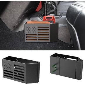 Upgrade Metal Gear Shift Center Console Organizer for Jeep Wrangler Accessories and Jeep Gladiator JL JLU 2025 2024 2023 2022-2018 Rubicon Sahara 4xe Storage Box Tray,Flag Logo (Not for JK/JKU)