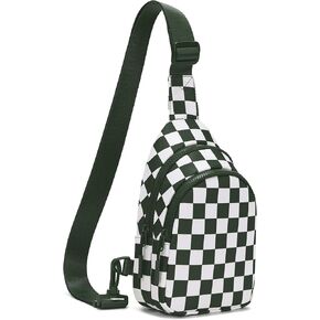 FODOKO Small Sling Bag for Women checkered crossbody Bags Fanny Pack Chest Bag for Travel 2025