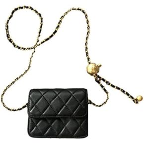 Mini Belt Bag Waist Bag for Women Fashionable Small Waist Bag Belt Bags for Women Trendy Y2k Accessories (Black,Small)
