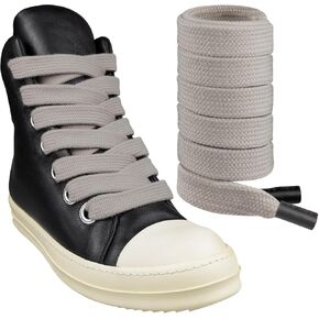 2CM Shoelaces for Rick Owens, Fat Jumbo Flat Polycotton Replacement Shoe Laces Strings