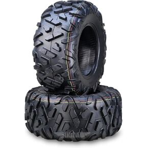 WANDA UTV ATV Tires 25x10-11 25x10x11 6-Ply Solid 20mm Tread, Set 2, 10416