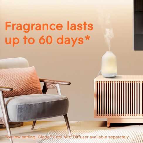Glade Aromatherapy Essential Oil Diffuser Refill, Cool Mist Aromatherapy Diffuser & Air Freshener for Home, Pure Happiness with Orange & Neroli Scent, 17.4 ml in Saudi Arabia