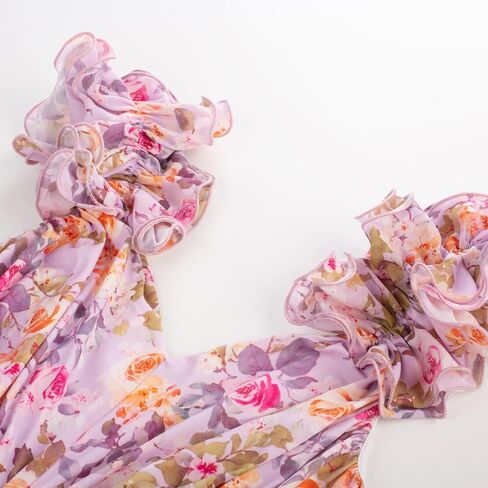 GRACE KARIN 2025 Women's Summer Floral Print Dress Sleeveless Casual Flowy Sundress A Line Ruffle Wedding Guest Outfit in Saudi Arabia