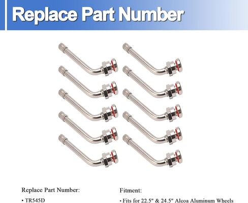 TR545D Truck Tire Valve Stems (10 PCS) 60 Degree Bend Valve Stem Compatible with 22.5" & 24.5" Alcoa Aluminum Wheels, 1 Pack in Saudi Arabia