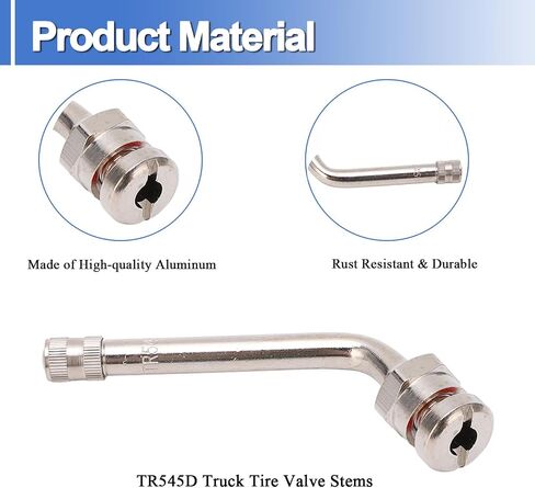 TR545D Truck Tire Valve Stems (10 PCS) 60 Degree Bend Valve Stem Compatible with 22.5" & 24.5" Alcoa Aluminum Wheels, 1 Pack in Saudi Arabia