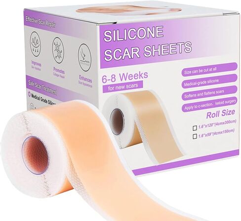 Silicone Scar Tape,Silicone Scar Sheets,Scar Tape For Surgical Scars,Silicone Scar Removal Strips For Surgical,C-Section,Tummy Tuck,Keloid Scars(1.6"X 60" Roll-1.5M) Keloid Bump Removal in Saudi Arabia