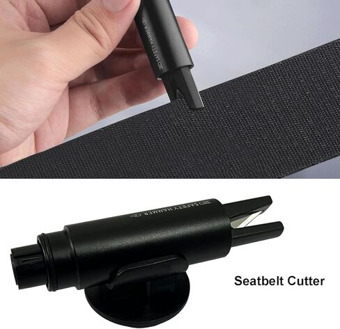 3Pcs Car Window Breaker & 1PCS Hand Grab Strap, Seatbelt Cutter Glass Breaker Tool 2 -in-1 Emergency Car Safety Hammer Escape Tool for Underwater and LAN Black in Saudi Arabia